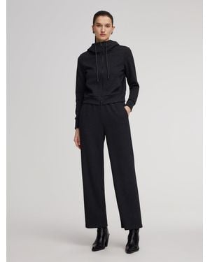 GOELIA [Preview] Drawstring Hooded Zip-Up Jacket And Pants Two-Piece Set - Blue