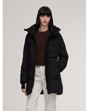 GOELIA Thermal Tech Back Hooded Goose Down Coat - Black