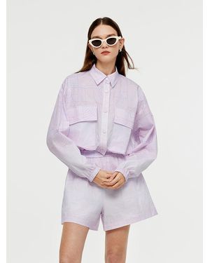 GOELIA X Christine Phung Crop Jacket And Shorts Two-Piece Set - White
