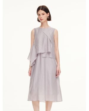 GOELIA Tencel Acetate Linen Blend Tank Top And Skirt Two-Piece Set - White