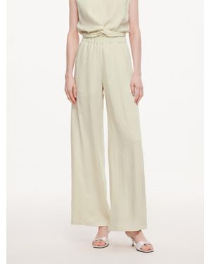 GOELIA 100% Acetate Straight Leg Pants - Natural