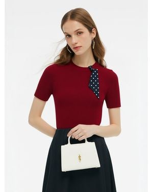 GOELIA Tencel Blend Knit Top - Red
