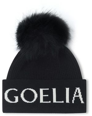GOELIA Letter Jacquard Knitted Hat - Black