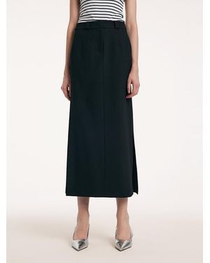 GOELIA Straight Fitting Slit Half Skirt - Black
