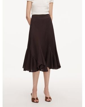 GOELIA Cotton Blend High-Waisted Mermaid Skirt - Black