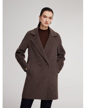 GOELIA Wool Camel Hair Blend Double-Faced Coat - Black