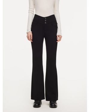GOELIA High-Waisted Micro-Flared Jeans - Black