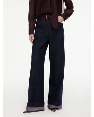 GOELIA [Preview] Lyocell Cotton Blend Denim Jeans With Belt - Blue