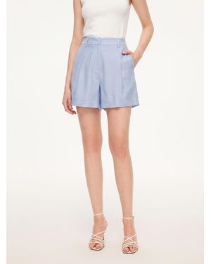 GOELIA Tencel Acetate Linen Blend Shorts - Blue