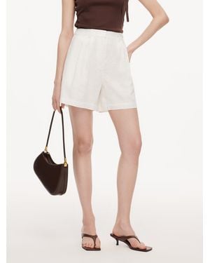 GOELIA 100% Linen A-Line Shorts - Brown