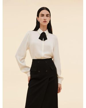 GOELIA 22Mm Mulberry Silk Shirt With Detachable Bow - Natural