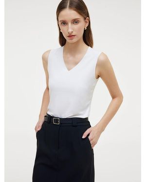 GOELIA Two-Pack & Modal V-Neck Tank Top - White
