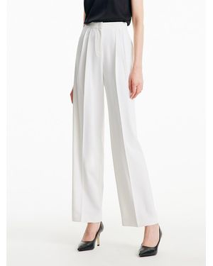 GOELIA Wide Leg Suit Pants - White