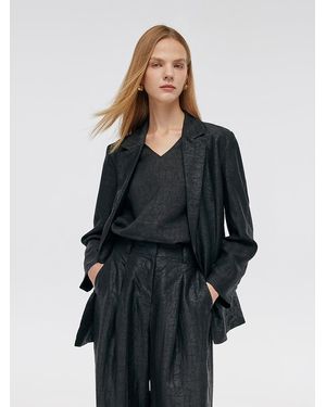 GOELIA Xiang Yun Silk One-Button Blazer - Blue