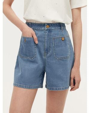 GOELIA Denim A-Line Shorts - Blue