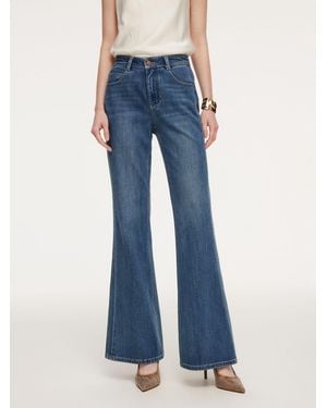 GOELIA Lyocell Blend Four-Way Stretch Flared Jeans - Blue