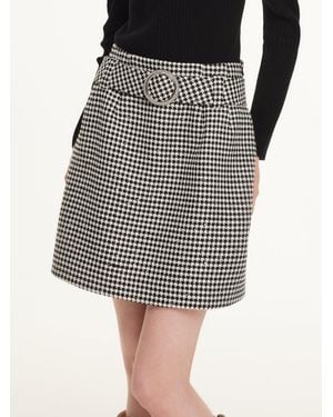 GOELIA A-Line Skirt With Belt - Black