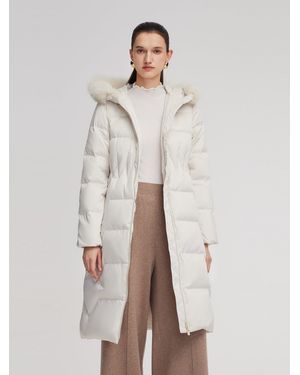GOELIA Gathered Waist Goose Down Garment - White