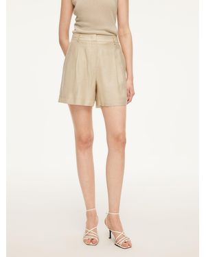 GOELIA Tencel Acetate Linen Blend Shorts - Natural