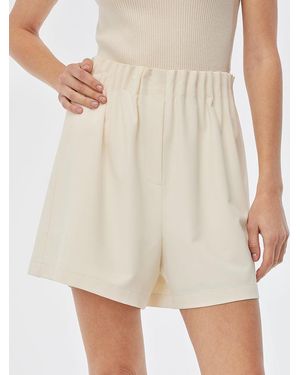 GOELIA Stretch Elastic Waist A-Line Shorts - Natural