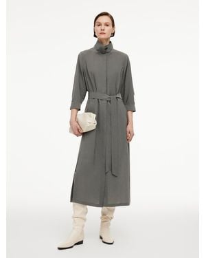 GOELIA Triacetate Blend Belted Trench Coat - Gray
