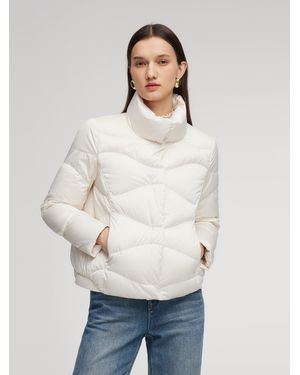 GOELIA Windproof Magnetic Snap Goose Down Jacket - White