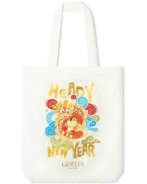 GOELIA Cartoon Dragon Printed Tote Bag - White