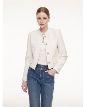 GOELIA Stand Collar Single-Breasted Jacket - Natural