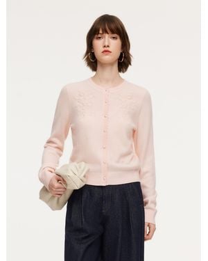GOELIA 100% Wool Embroidered Cardigan - Multicolor