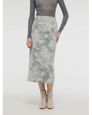 GOELIA Column Midi Skirt - Gray