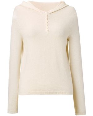 GOELIA [Preview] 100% Cashmere Seamless Knit Hoodie - White