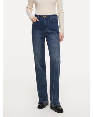 GOELIA Acetate Blend Denim Micro-Flared Jeans - Blue