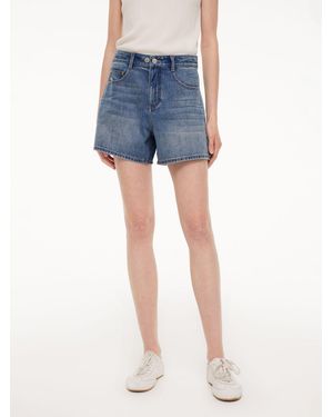 GOELIA 100% Cotton Denim A-Line Shorts - Blue