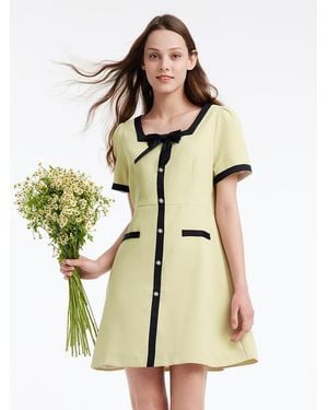 GOELIA Chic Square Neck Mini Dress - White