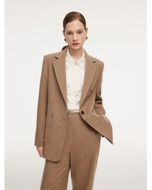 GOELIA Washable Wool Cashmere Blend Blazer - Natural