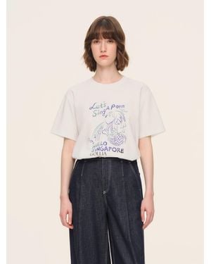 GOELIA 100% Cotton Heady Print T-Shirt - White