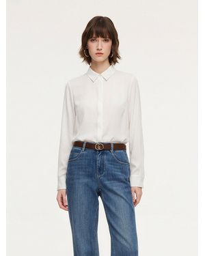 GOELIA Acetate Blend H-Line Shirt - White