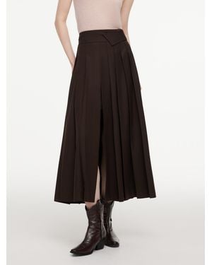 GOELIA [Preview] A-Line Side Slit Pleated Skirt - Black