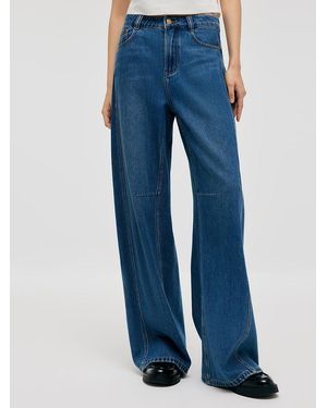 GOELIA Denim Mid-Rise Baggy Jeans - Blue