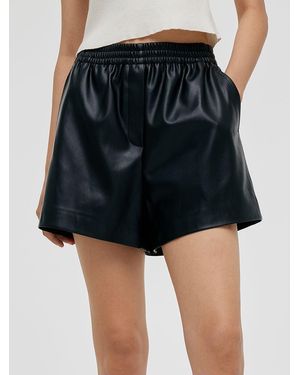 GOELIA Pu Leather Shorts - Black