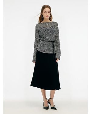 GOELIA [Preview] Cotton Blend Sweater And Strap Dress Two-Piece Set - White