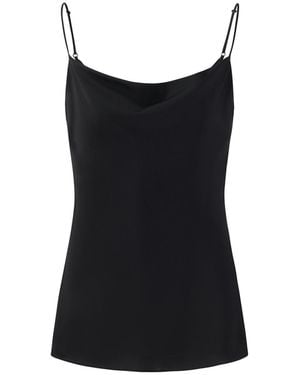 GOELIA 22Mm Mulberry Silk Cowl Neck Camisole With Scrunchie - Black