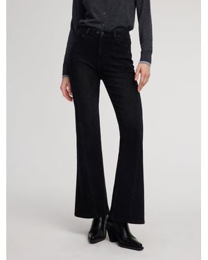 GOELIA Brushed Denim Flared Jeans - Blue