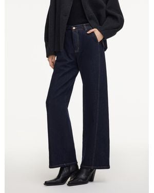 GOELIA Denim Stretch Adjustable Waist Jeans With Detachable Down Liner - Blue