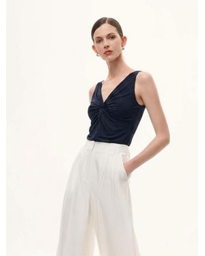 GOELIA Twist Front Knit Tank Top - Blue