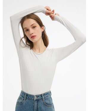 GOELIA Two-Pack Modal Long Sleeve Top - White