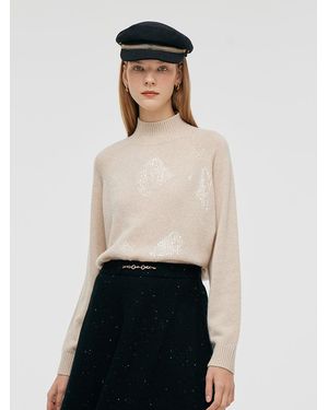 GOELIA Cashmere Sequins Sweater - White