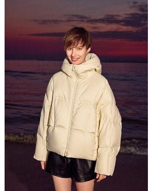 GOELIA Cropped Hooded Goose Down Jacket - Blue