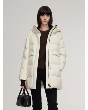 GOELIA Thermal Tech Back Hooded Goose Down Coat - Natural