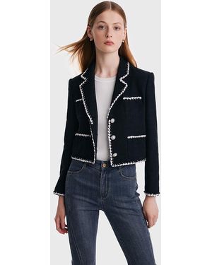 GOELIA Tweed Knitted Short Jacket - Blue